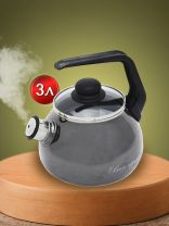 Чайник сталь, эмалированное покрытие, 3 л, со свистком, ручка консольная, Vitross, Bon Appetit, индукция, мокрый асфальт, 1RС12