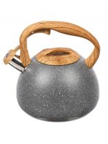 Чайник нержавеющая сталь, 2.8 л, со свистком, ручка soft touch, Катунь, Гранит, индукция, серый, КТ-150MG