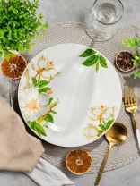 Тарелка обеденная, керамика, 23 см, круглая, Шиповник, Daniks, 7435