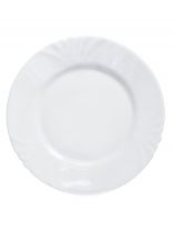 Тарелка обеденная, стеклокерамика, 25 см, круглая, Cadix, Luminarc, H4132, белая