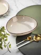 Тарелка суповая, керамика, 23 см, 1150 мл, фигурная, Pollen, Daniks, капучино