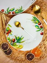 Тарелка десертная, керамика, 20 см, круглая, Олива, Daniks