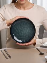 Тарелка десертная, керамика, 20.8 см, круглая, Stone Midnight, Domenik, DMD282