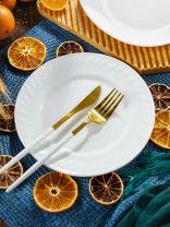 Тарелка десертная, стеклокерамика, 20 см, круглая, Кристалл, Daniks