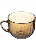 Бульонница стекло, 670 мл, с ручкой, дымчатая, Elica, 62044