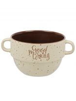 Бульонница керамика, 600 мл, 12.5х8.5 см, с ручкой, Доброе утро, Y4-9697, в ассортименте