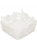 Сухарница пластик, 16.2х16.2 см, Альтернатива, Соната белая, М6034, белая