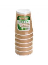 Стакан одноразовый 6 шт, 250 мл, двухслойные, крафт, Мистерия, Green, 182956кф