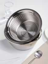 Набор салатник и дуршлаг нержавеющая сталь, круглый, 26х11 см, Y4-8686