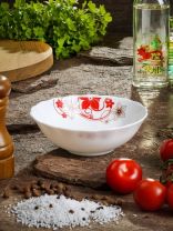 Салатник стеклокерамика, круглый, 15х5 см, 0.4 л, Кармен, Daniks, BY13LHW60, белый