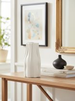 Ваза для сухоцветов керамика, настольная, 20.5х10.5 см, Антуриум, Y4-11046, белая