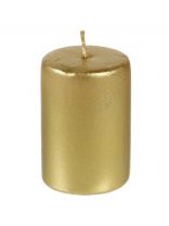 Свеча декоративная, 6х4 см, цилиндр, золото, Evis, 13 8191 30 00