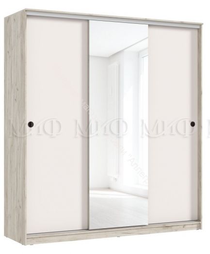 Шкаф-купе Альянс 2,0 м Кашемир/Дуб крафт серый