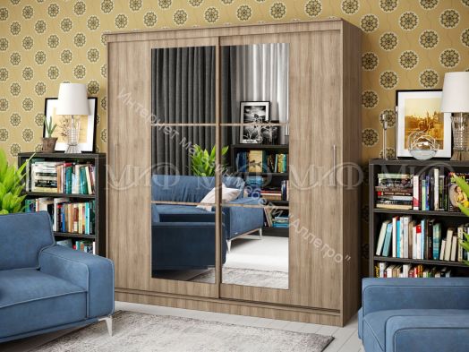 Шкаф-купе Элегант №3 1,7 м Ясень шимо тёмный