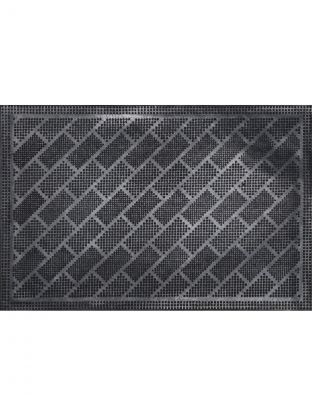 Коврик придверный, 45х75 см, прямоугольный, ПВХ, латексная пропитка, черный, без рисунка, Игольчатый, 93719