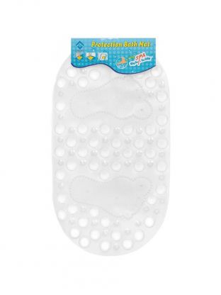 Коврик для ванной, антискользящий, 0.36х0.67 м, ПВХ, прозрачный, Ножки, Y295