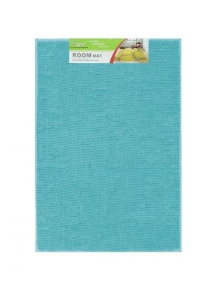 Коврик для ванной, антискользящий, 0.6х0.9 м, полиэстер, голубой, Макарон, Y3-668