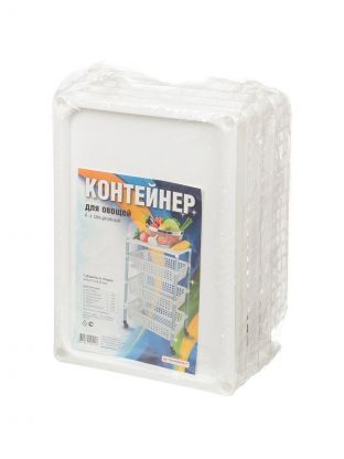 Полка для овощей, пластик, 4 секции, 44х31х83 см, на колесах, Полимербыт, С944