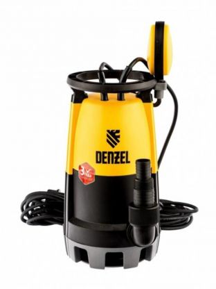 Насос дренажно-фекальный, Denzel, 600 Вт, глубина погружения 7 м, максимальный напор 7 м, 13 м3/ч, DP-600S
