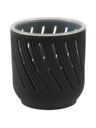 Кашпо пластик, 1.3 л, 12.5х13.2 см, антрацит, La Decoro, Fleurs, КШ-3676