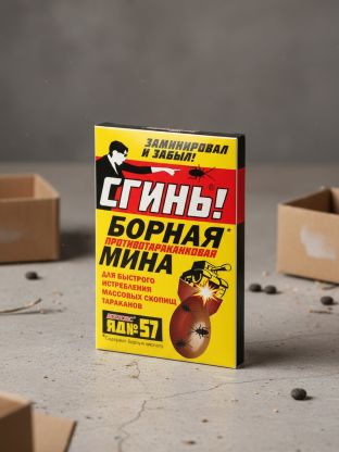 Инсектицид Сгинь! №57 Борная Мина, от тараканов, ловушка, Дохлокс
