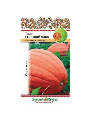 Семена Тыква, Большой Макс, 1 г, цветная упаковка, Русский огород