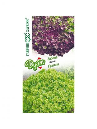 Семена Салат, Дуэт, 0.5 г, Семена от автора, Ералаш + Забава 0.5 г, цветная упаковка, Гавриш