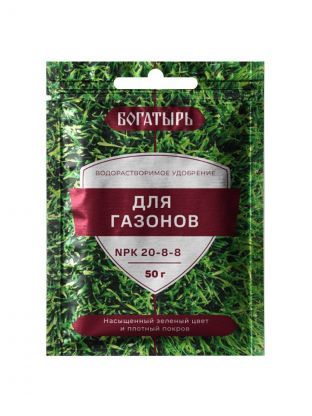 Удобрение Богатырь, для газонов, 50 г, Лама Торф