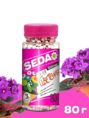 Удобрение для цветения, флакон, 80 г, Seda