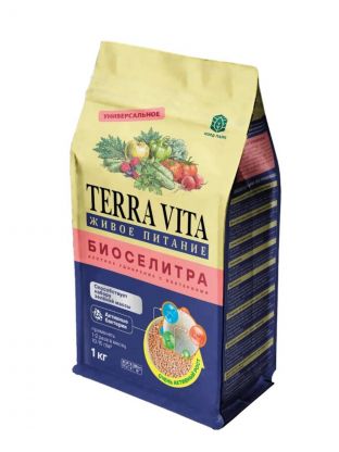 Удобрение Биоселитра, комплексное, пакет, минеральное, 1 кг, Terra Vita