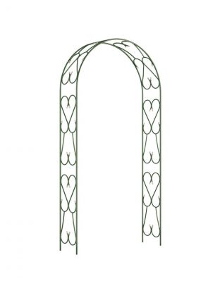 Арка садовая для растений, металл, 120х240 см, разборная, прямая широкая, Сердечко