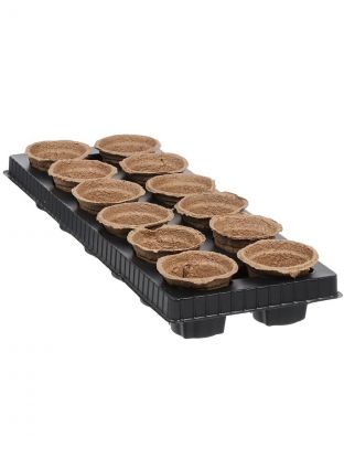 Набор для рассады 80 мм, 12 торфяных горшочков с поддоном, ГазонCity