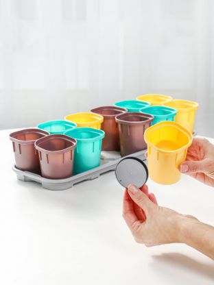 Набор горшков для рассады 12 шт, 200 мл, for Green Republic, с поддоном, в ассортименте, InGreen