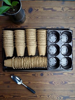 Набор для рассады диаметр 80 мм, 60 стаканчиков, поддон 3 шт, кассета 6 ячеек - 5 шт, ГазонCity