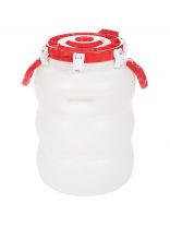 Бочка пластик, пищевая, 30 л, круглая, с ручками, с широким горлом, повышенной прочности, Радиан