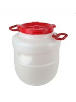 Бочка пластик, для воды, 30 л, круглая, с ручками, белая, 10193055, Дачная, Радиан