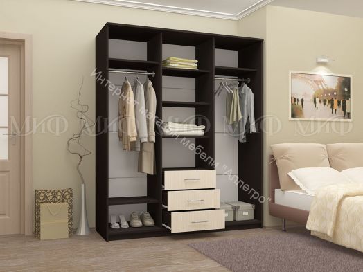 Шкаф-купе Маэстро (1,70 м) Сандал  светлый