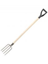 Вилы садово-огородные, четырехрогие, сталь, черенок деревянный, с V-ручкой