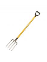 Вилы навозные, четырехрогие, черенок металлический, V-рукоятка, Инструм-Агро, 030214