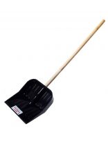 Лопата для снега поликарбонат, 430х420 мм, черенок деревянный, тулейка 40 мм, в ассортименте, Альтернатива, М5600