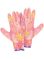 Перчатки полиэстер, нитриловый облив, без рисунка, цвет в ассортименте, Цветочек
