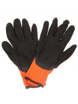 Перчатки х/б, латексный облив двойной, без рисунка, оранжевая основа, усиленные, Торро