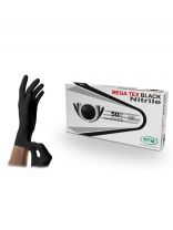 Перчатки нитриловые, размер L, сверхпрочные, 25 пар (50 штук), SFM, Mega Tex Black, Германия