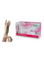 Перчатки смотровые, латексные, размер L, бежевые, 50 пар (100 штук), SFM, L254SC, Германия