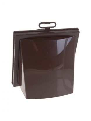 Выход стенной пластик, вентиляционный, установочный диаметр 125х150х150 мм, с обратным клапаном, коричневый, ERA, 1515К12,5ФВ