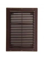 Решетка вентиляционная пластик, разъемная, 200х300 мм, с сеткой, коричневая, Viento, 2030ВР