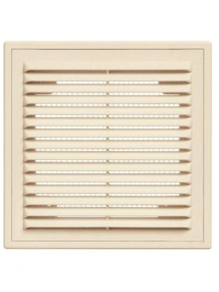 Решетка вентиляционная пластик, разъемная, 210х210 мм, с сеткой, слоновая кость, Viento, 2121ВР
