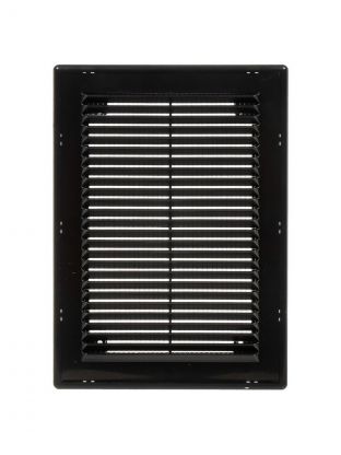 Решетка вентиляционная пластик, вытяжная, 180х250 мм, с сеткой, черная, Viento