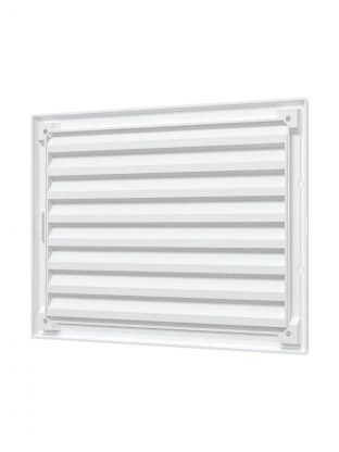 Решетка вентиляционная пластик, разъемная, 200х150 мм, с сеткой, белая, ERA, 2015RZN