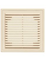 Решетка вентиляционная пластик, разъемная, 150х150 мм, с сеткой, слоновая кость, Viento, 1515ВР